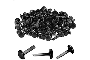 100-Pack Black Brads Paper Fasteners: Brass Brads for Crafts, School, and DIY