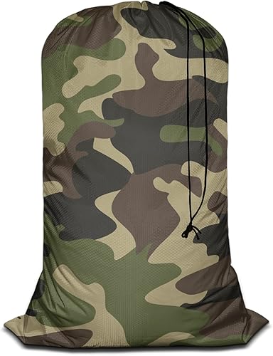 Swono Cesta de lavandería resistente con diseño de camuflaje de selva, diseño clásico de color verde militar, con estampado de bosque, plegable,