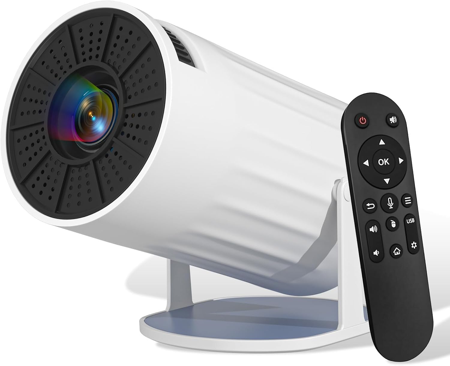 Mini proiettore con WIFI 6 e Bluetooth, proiettore portatile 4K 1080P, rotazione di 180° supportata e Keystone automatico o laptop, PC, smartphone