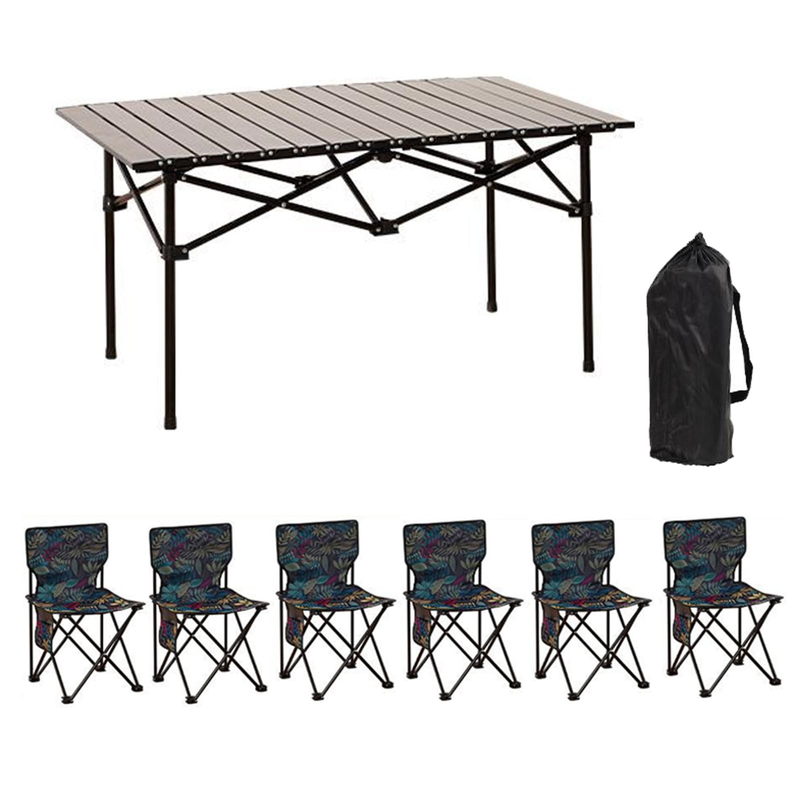 Chaises de camping pliantes et table compacte en aluminium pour arrêter de manger au sol