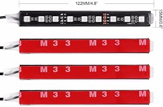 Car LED Strip Light, EJ's SUPER CAR 4pcs 36 LED Car Interior Lights Under Dash Lighting Waterproof Kit,Atmosphere Neon Lights Strip for Car,DC 12V(Pink)