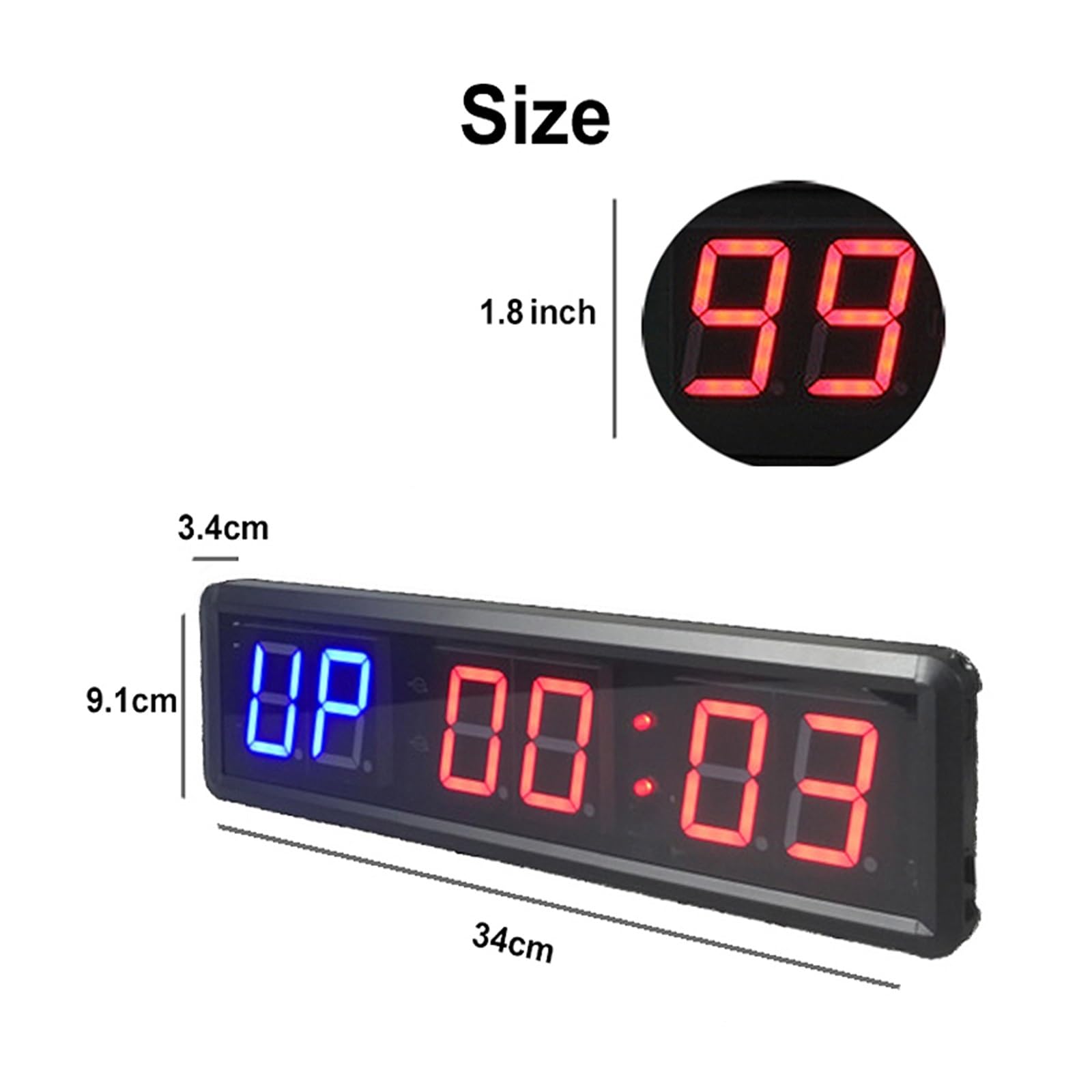 Timer palestra, Orologio For Esercizi Indoor Con Timer For Allenamento A Intervalli Di Palestra Multifunzionale Montato A Parete(Groen)