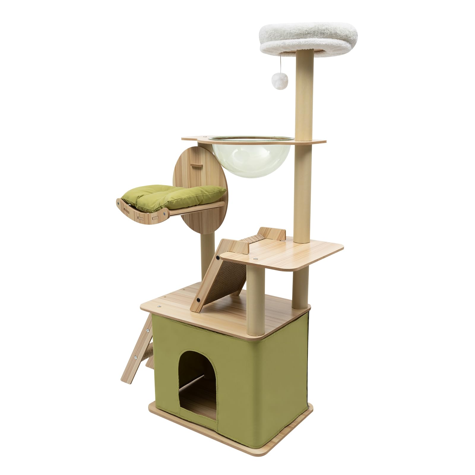 Árbol y Torre Rascador para Gatos con Cama Acolchada Grande - Muebles Estables para Apartamentos, Tiendas de Mascotas, Salón