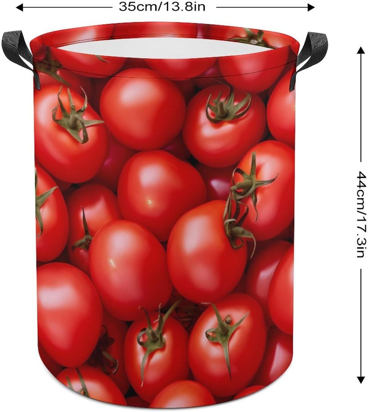 Tomatoes Novelty Collapsible Laundry Baskets Waterproof Clothes Hamper Storage Bins with Handles 13.8"x13.8"x17.3" 17.3"x17.3"x17.3"