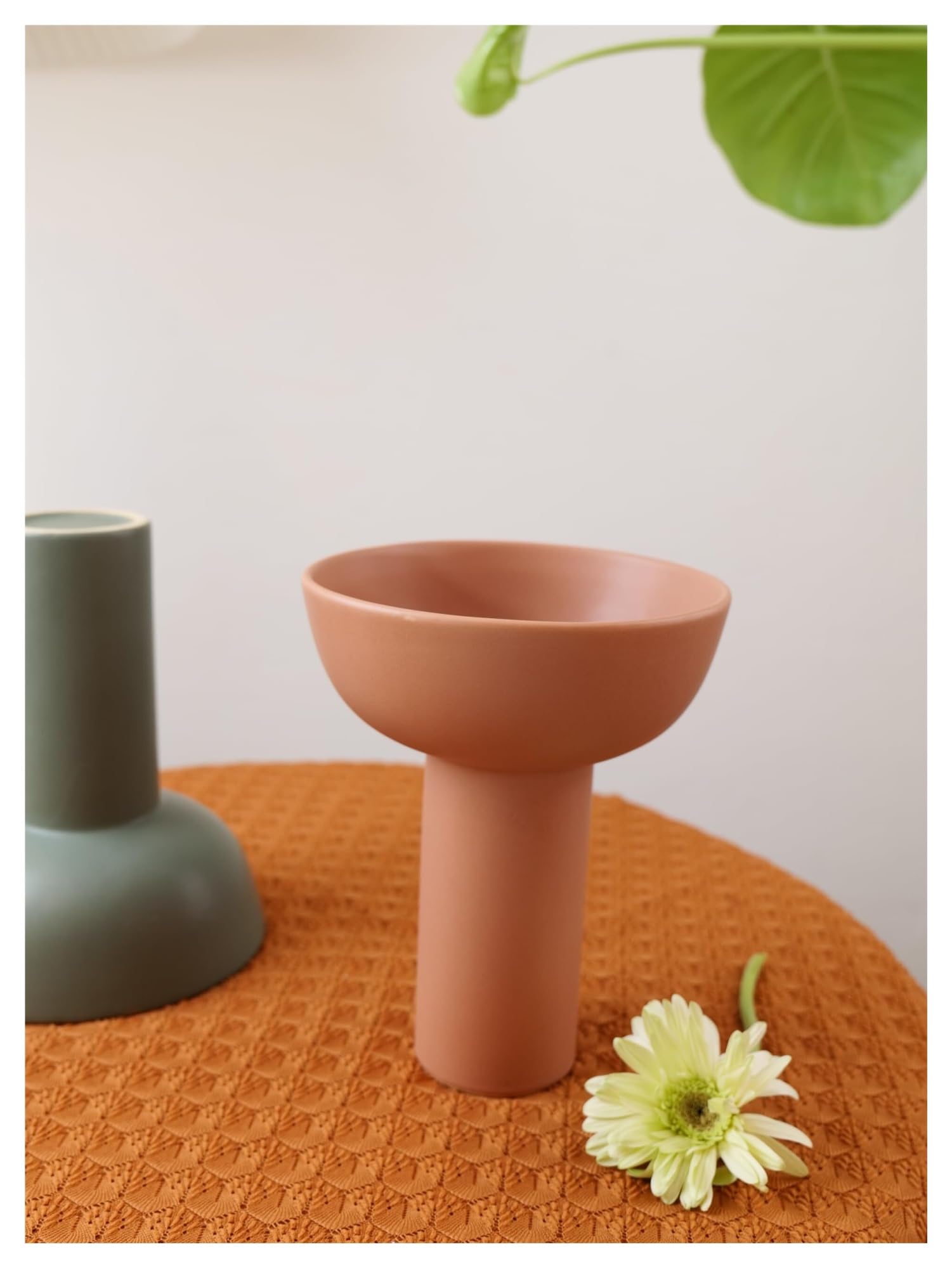 Ceramiczna doniczka w stylu vintage, doniczka na sukulenty, storczyki, kwiaty, klasyczna donica na rośliny, dekoracja ogrodowa (jasnoczerwona)
