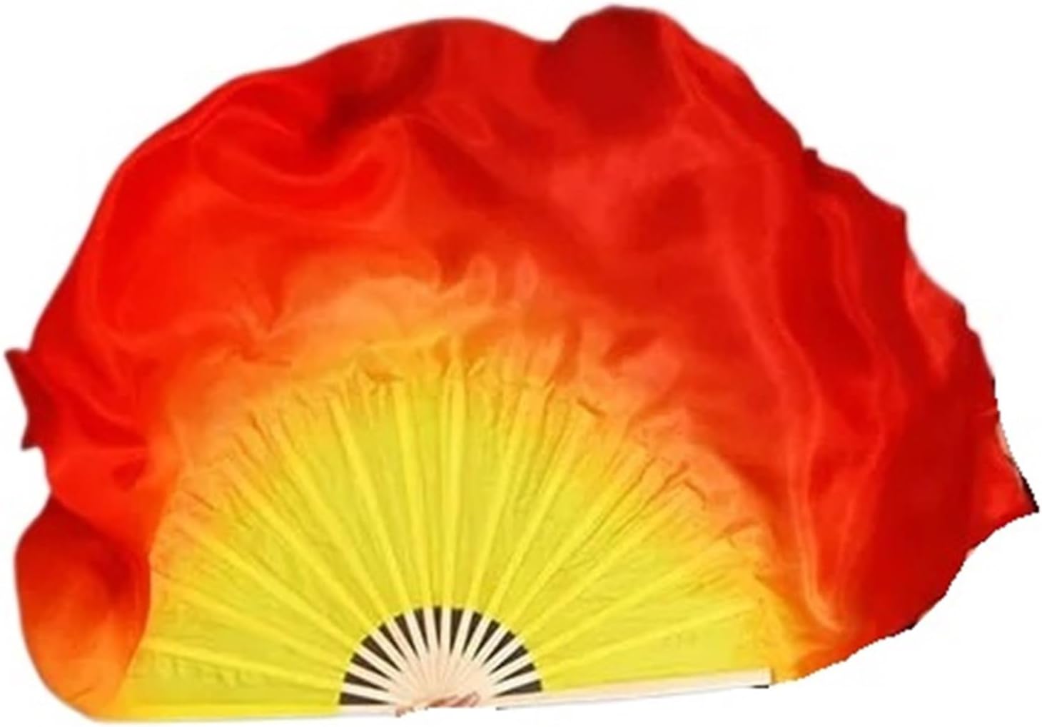 Dancing Fan 1pair (1L+1R) Gradient Color Belly Dance Silk Fan Veils Two-Sides Real Silk Folding Fan Oriental Dance Props Fans 41cm-86cm Long for Dancing(Color 9,36cm-50cm)
