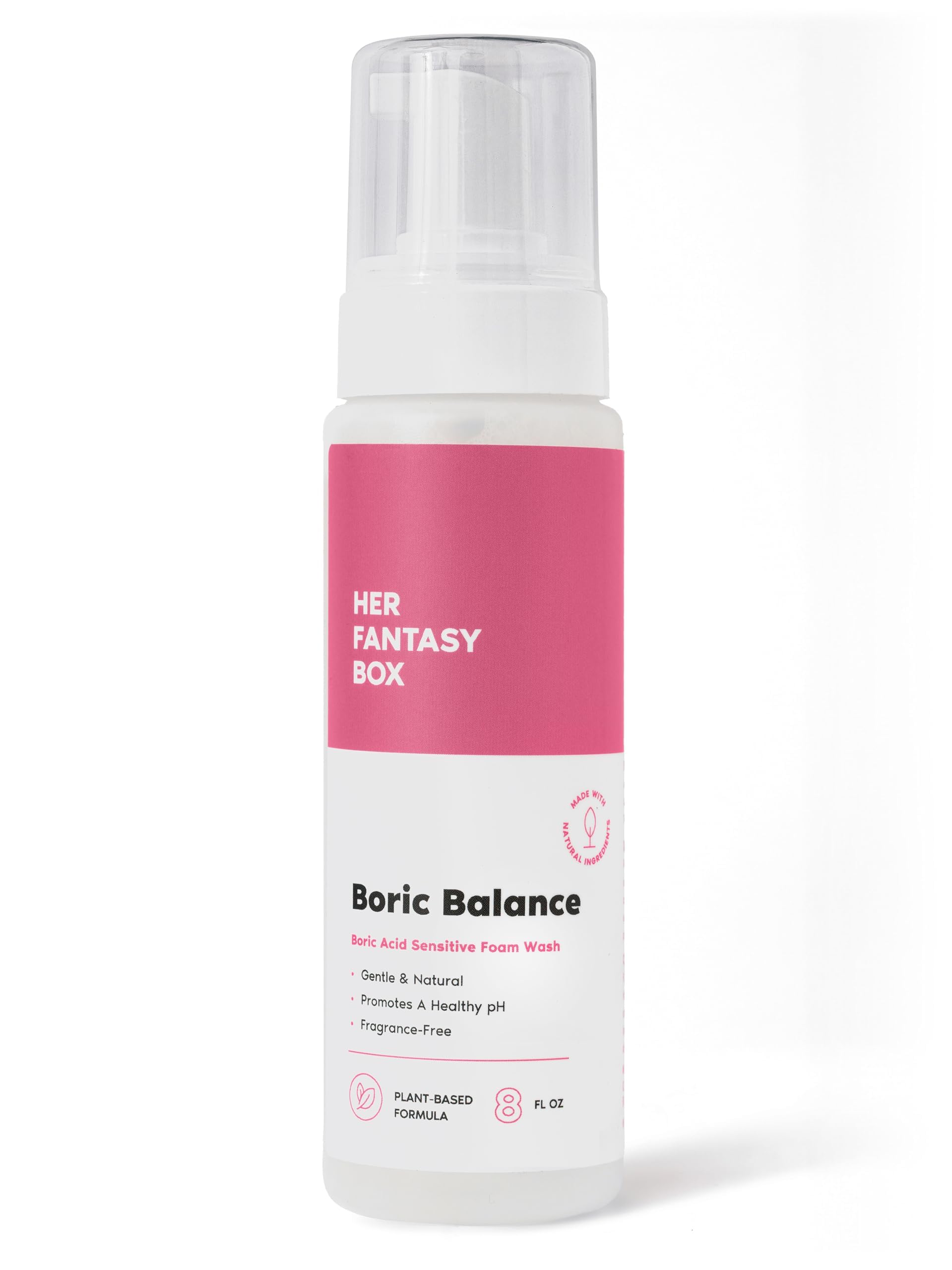 Her Fantasy Box | Boric Balance Yoni Foam Wash - Naturally Safe, pH-Balancing, Gentle Cleansing Formula for Daily Care, Odor Control, and Feminine Hygiene, 6 oz