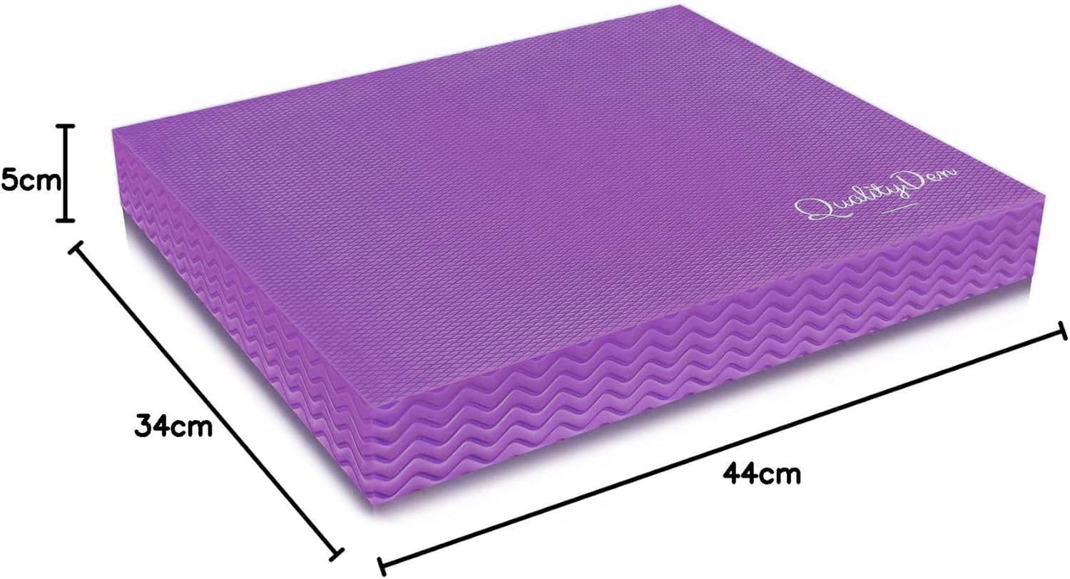 Quality Den Balance Pad, schiuma morbida antiscivolo, cuscino di equilibrio per stabilità e coordinazione – aiuta a rafforzare i muscoli profondi – Include manuale di esercizi elettronici