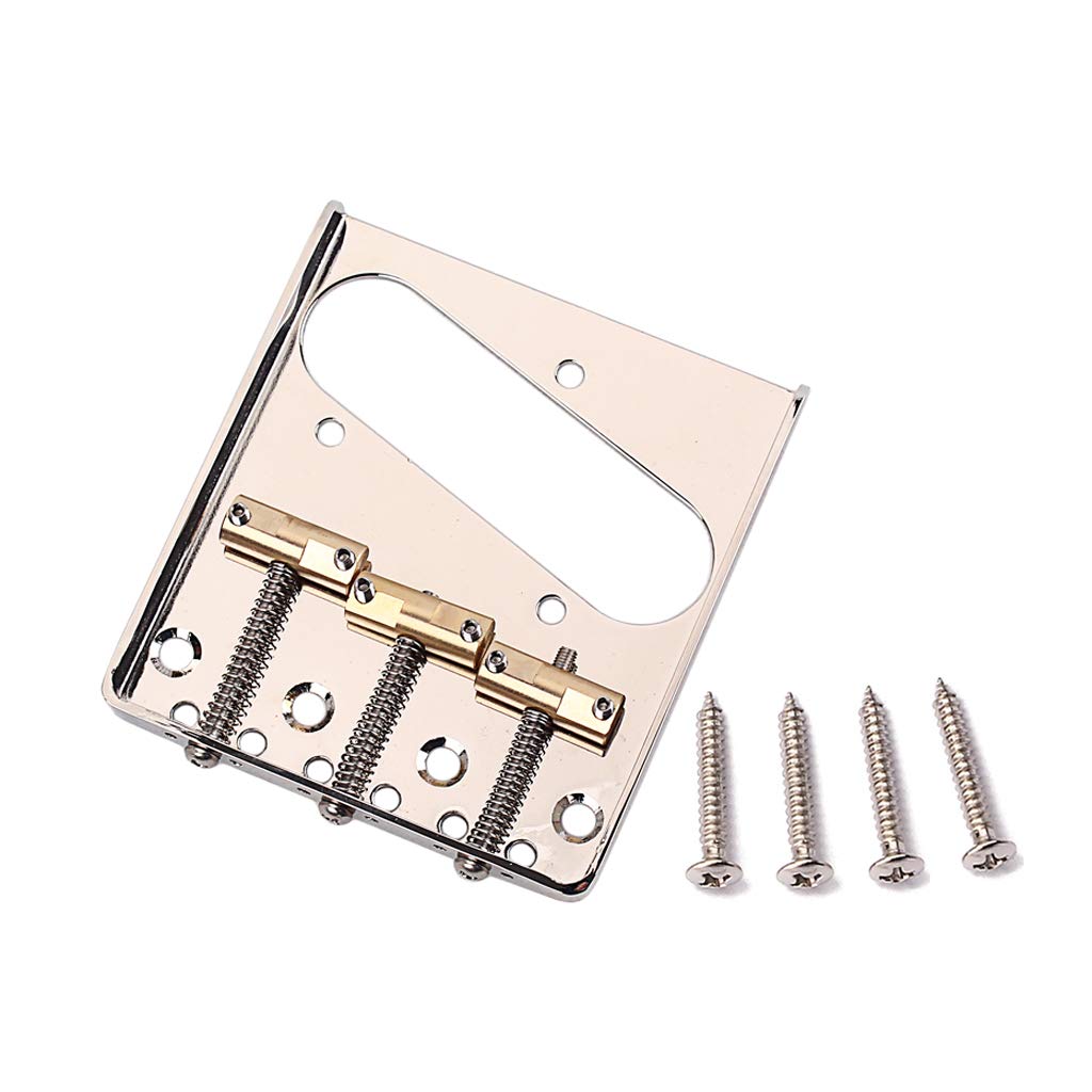 Alnicov - Ponte per chitarra elettrica in stile vintage, con sellette in ottone, ponte TL, cromato