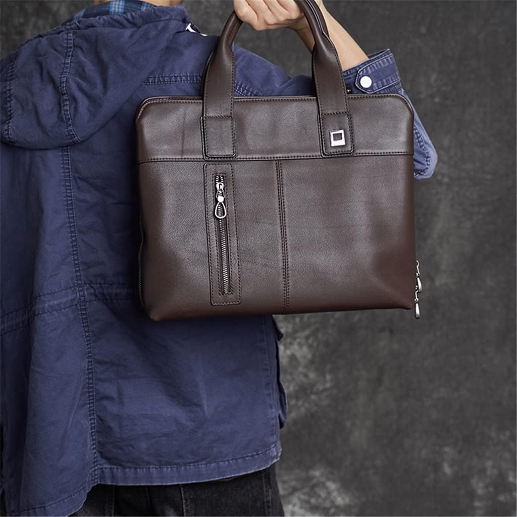 Genuine Leather Briefcase Men Bag Business Handbag Male 14inch Laptop Shoulder Bags