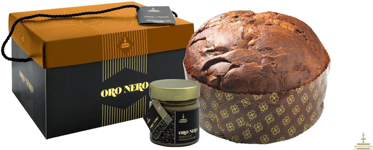 Panettone Oro Nero, with Chocolate Chips, Without Raisins and Candied Fruit - 1000g - Fiasconaro