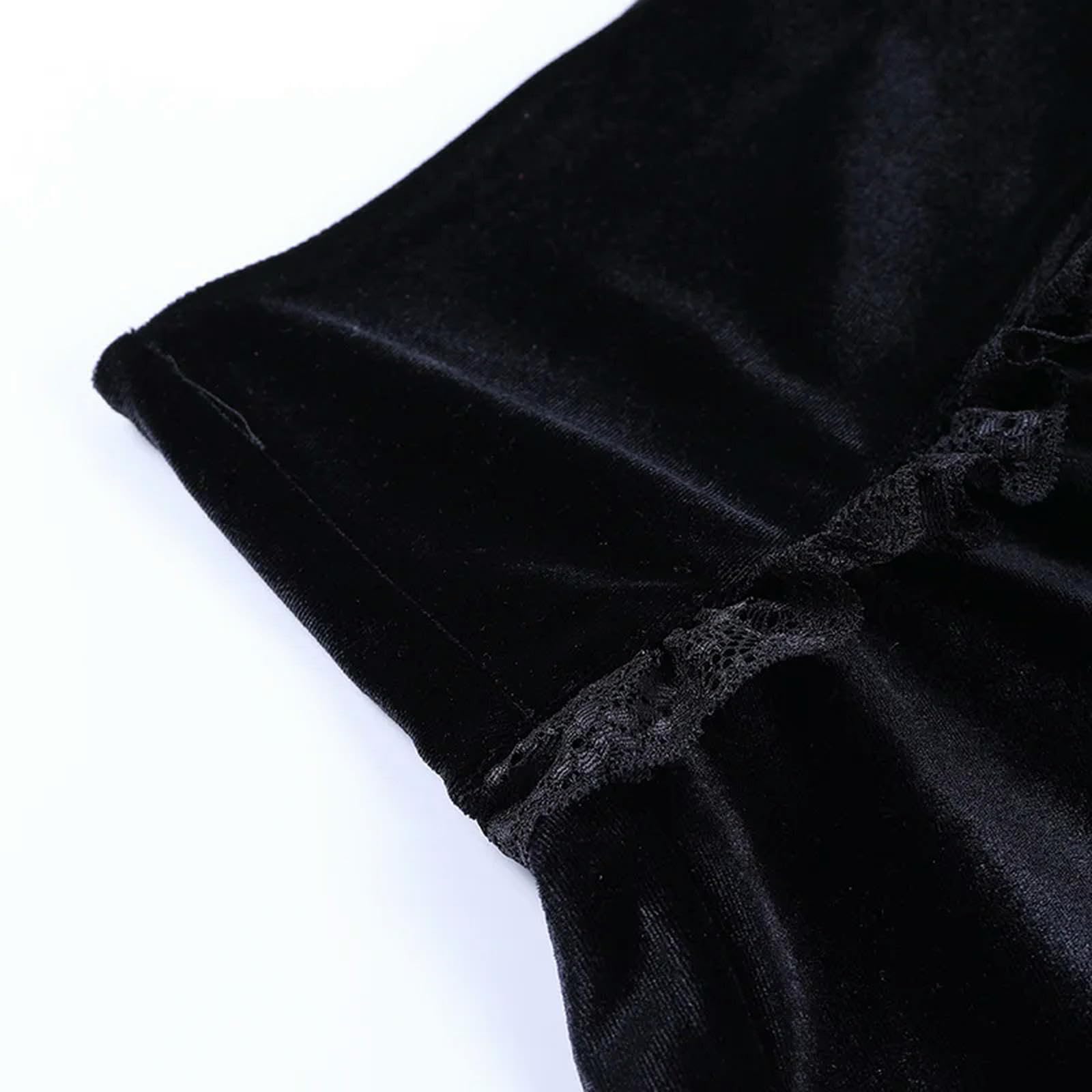 Gonna Plissettata in Pizzo Gotico da Donna, estetica Punk, Vita Alta, Gonna Corta a Trapezio, Stile Anni '90, Harajuku Streetwear-Nero-L