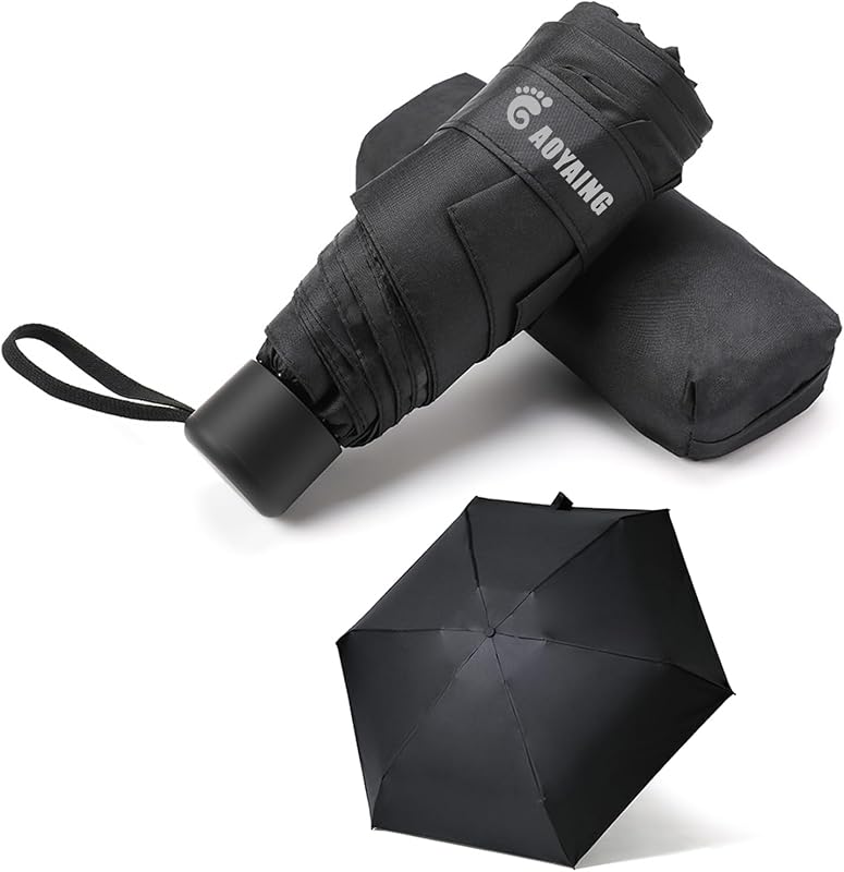 GAOYAING Small Mini Umbrella with Case Light Compact Design Perfect for Travel Lightweight Portable Parasol Outdoor Sun&Rain Umbrellas 34 Inches