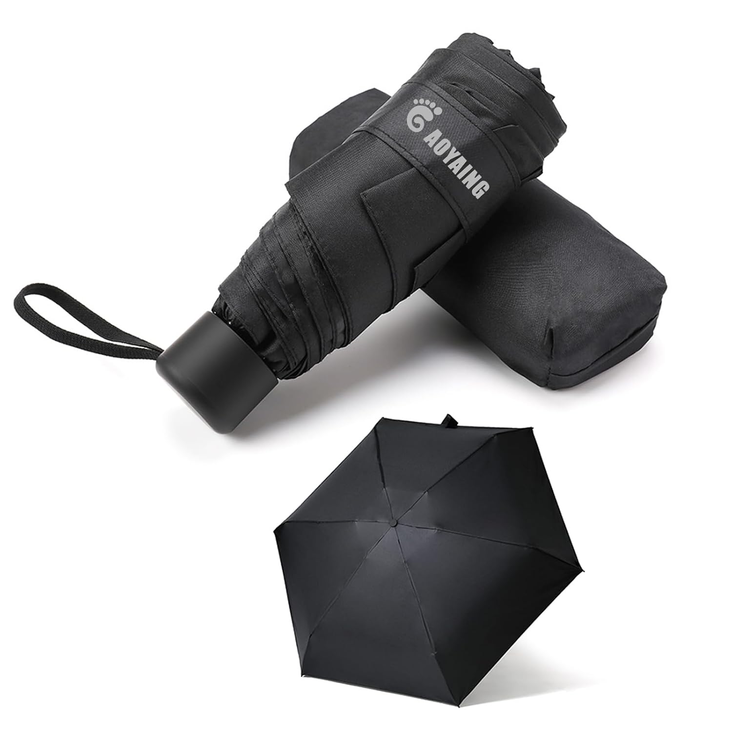 GAOYAING Small Mini Umbrella with Case Light Compact Design Perfect for Travel Lightweight Portable Parasol Outdoor Sun Rain