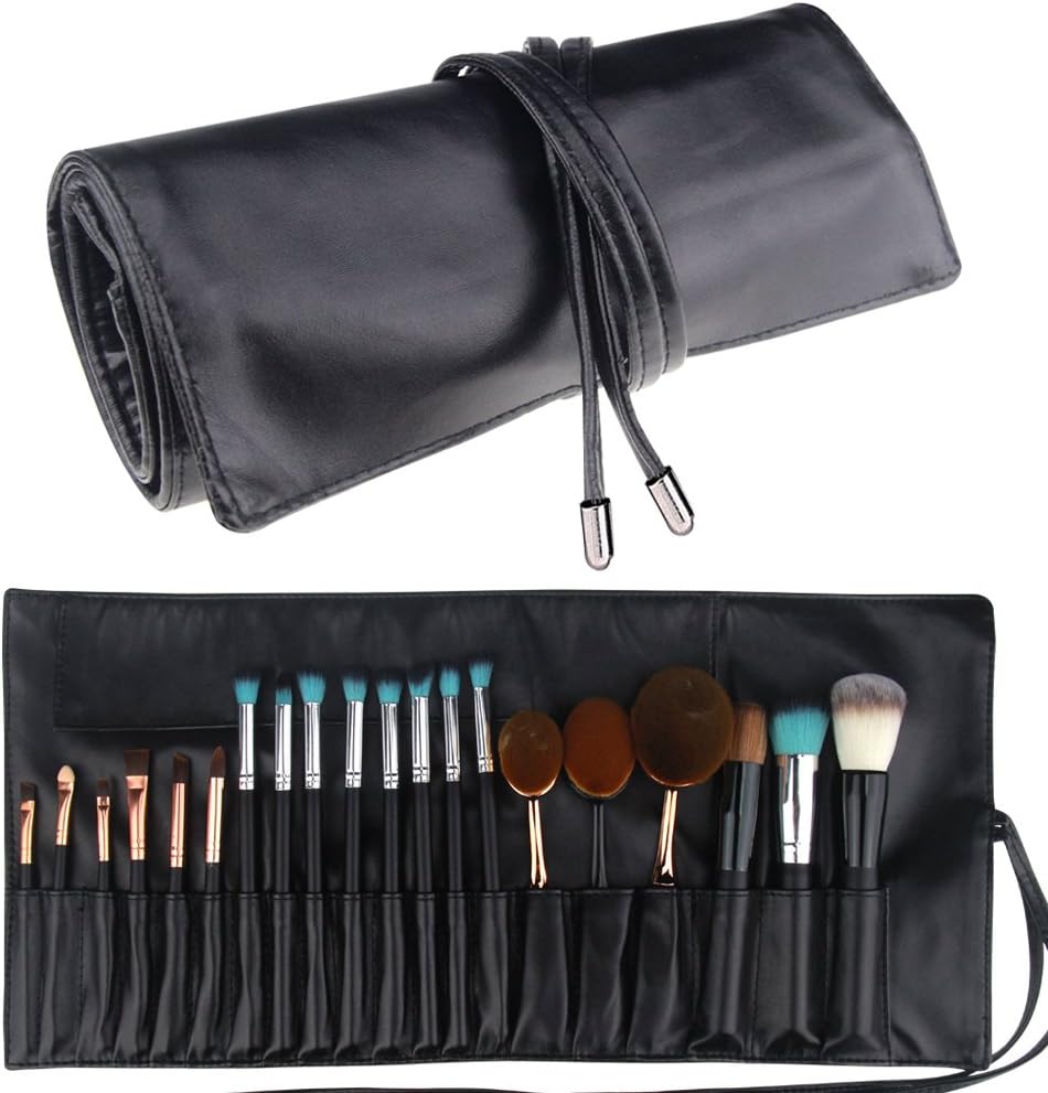 Travelmall Makeup Brush Rolling Pouch Brush Holder, Portable Waterproof Cosmetic Brush Bag for Travel