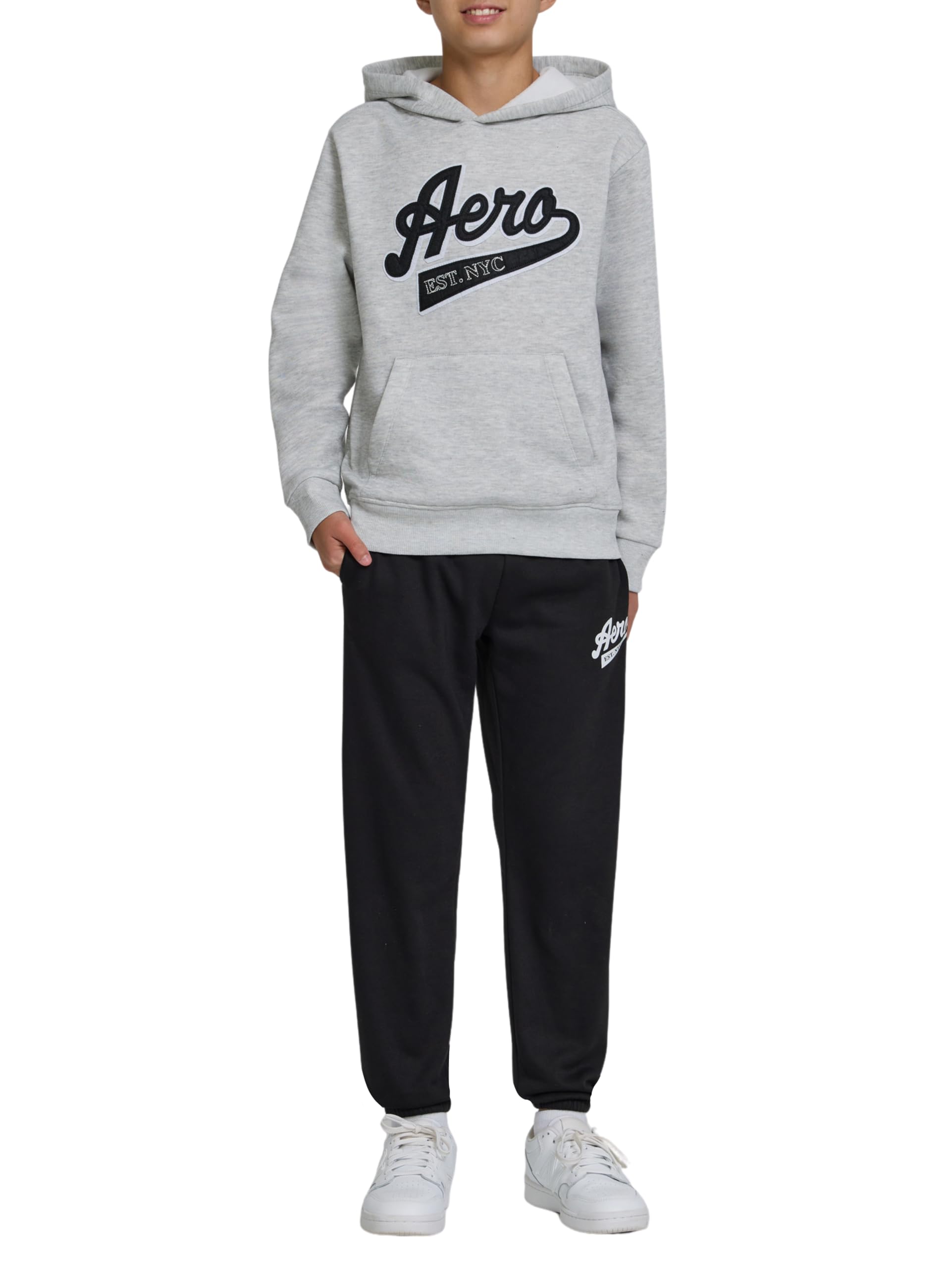 AEROPOSTALE Boys 2 Piece Outfit - Pullover Hoodie and Athletic Pants, Youth Jogger Sweatpants and Sweatshirt, Sizes 4-17