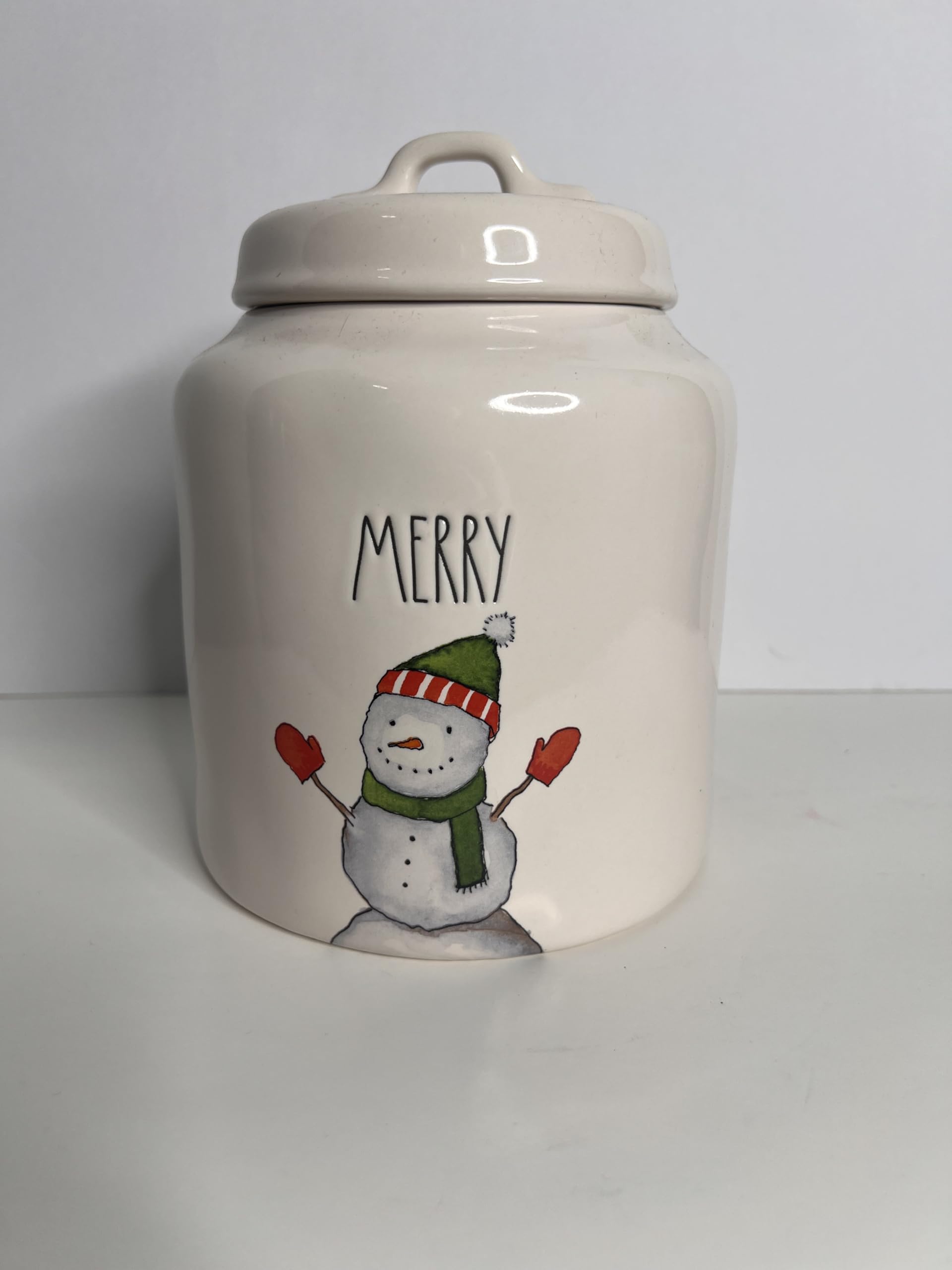 Merry Snowman Design Ceramic Canister