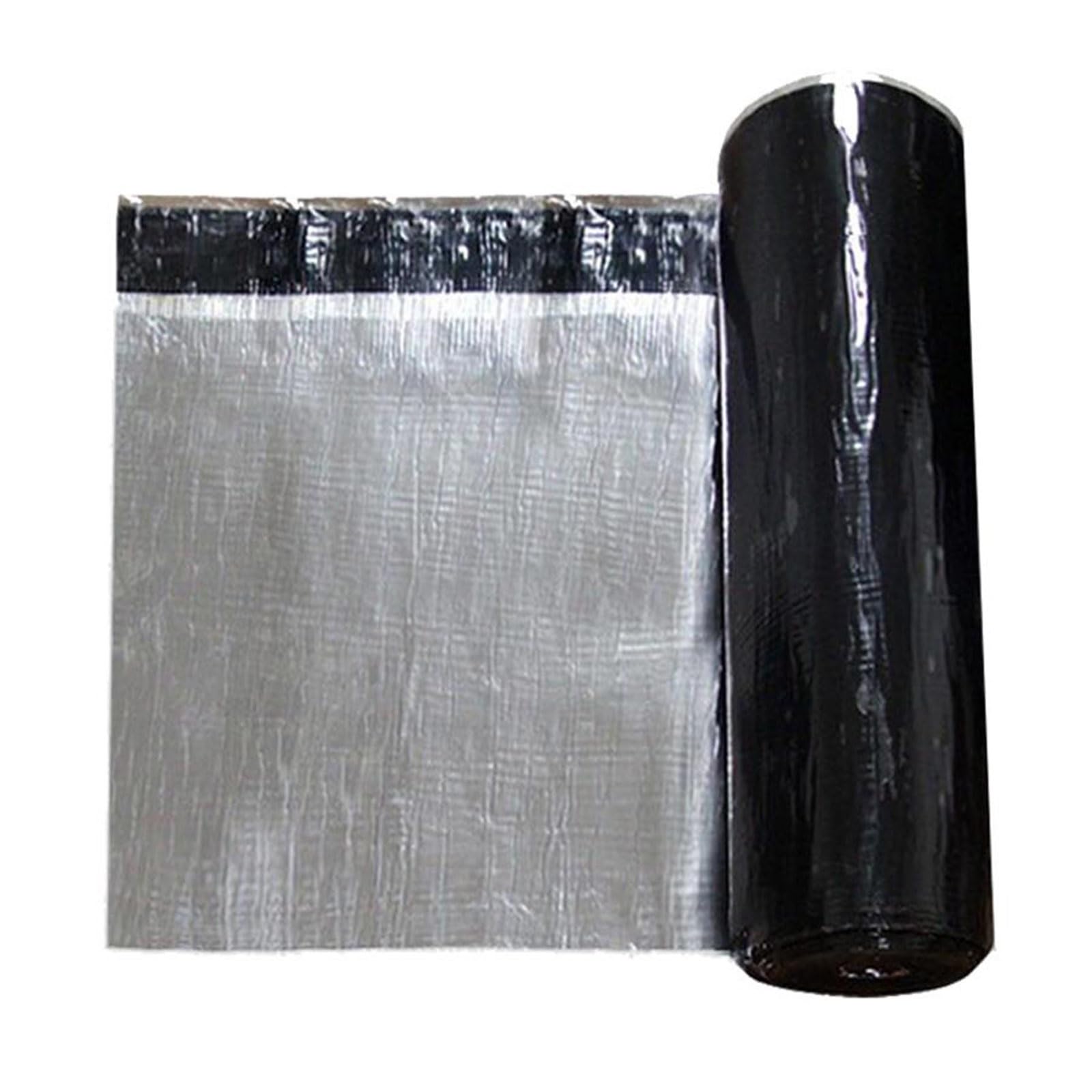 Cinta de Betún Autoadhesiva de Aluminio, Cinta Impermeabl Sellador de Grietas 2.0 mm Espesor Rollo Adhesivo de Tela Asfáltica para Fugas en Techo Grietas Ventanas Tuberías