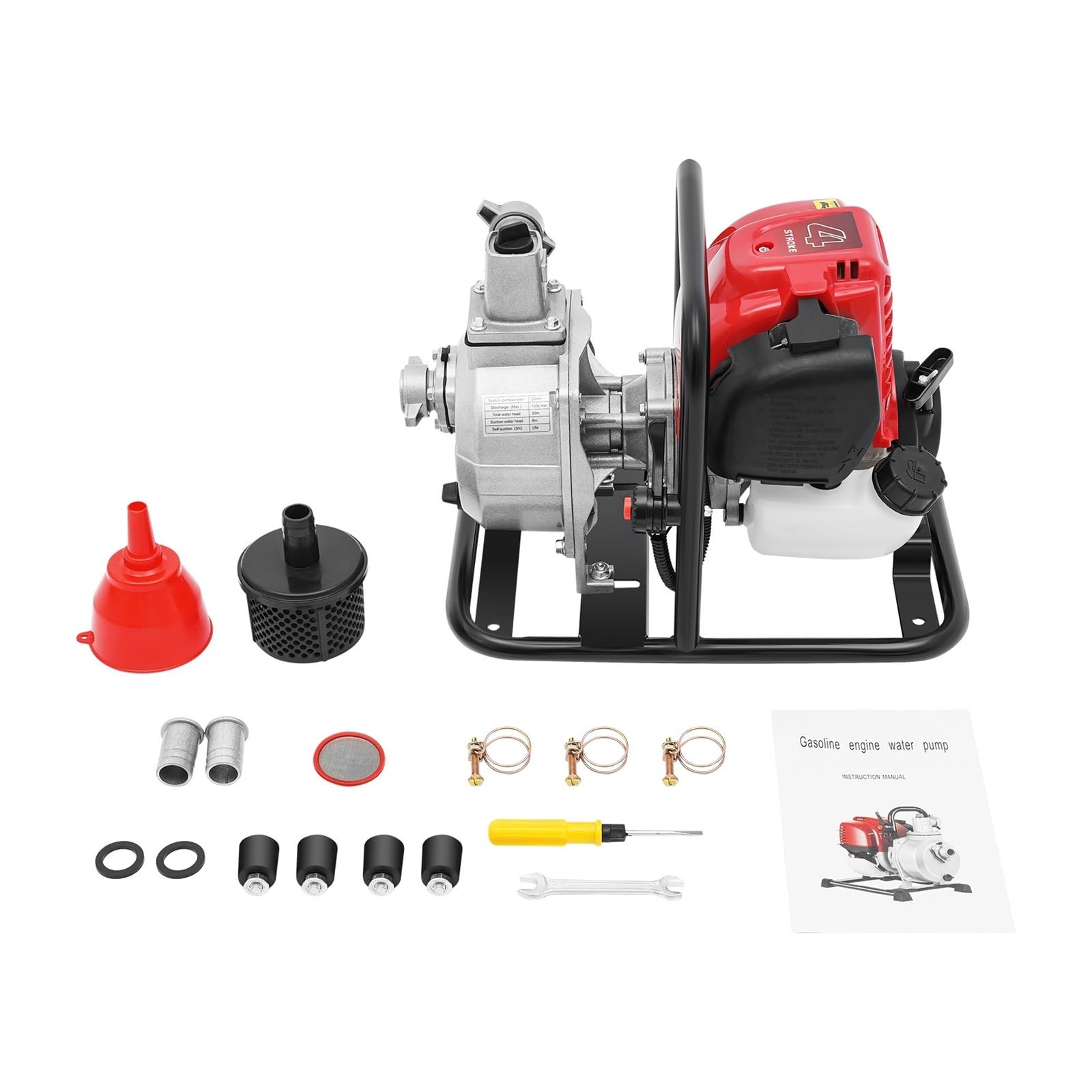 HIJYMNZPQ 1200W Gasoline Engine Water Pump 4-stroke 38CC Powered Transfer 8500RPM For Agricultural Irrigation Low Fuel Consumption