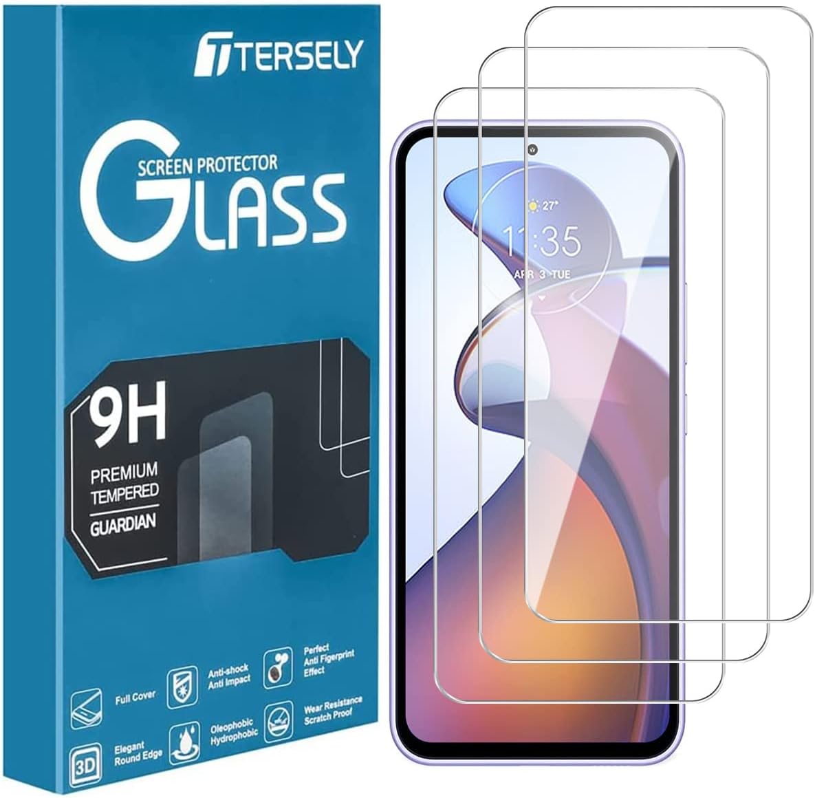 [3Pack] T Tersely Tempered Glass Screen Protector for Motorola Edge 30