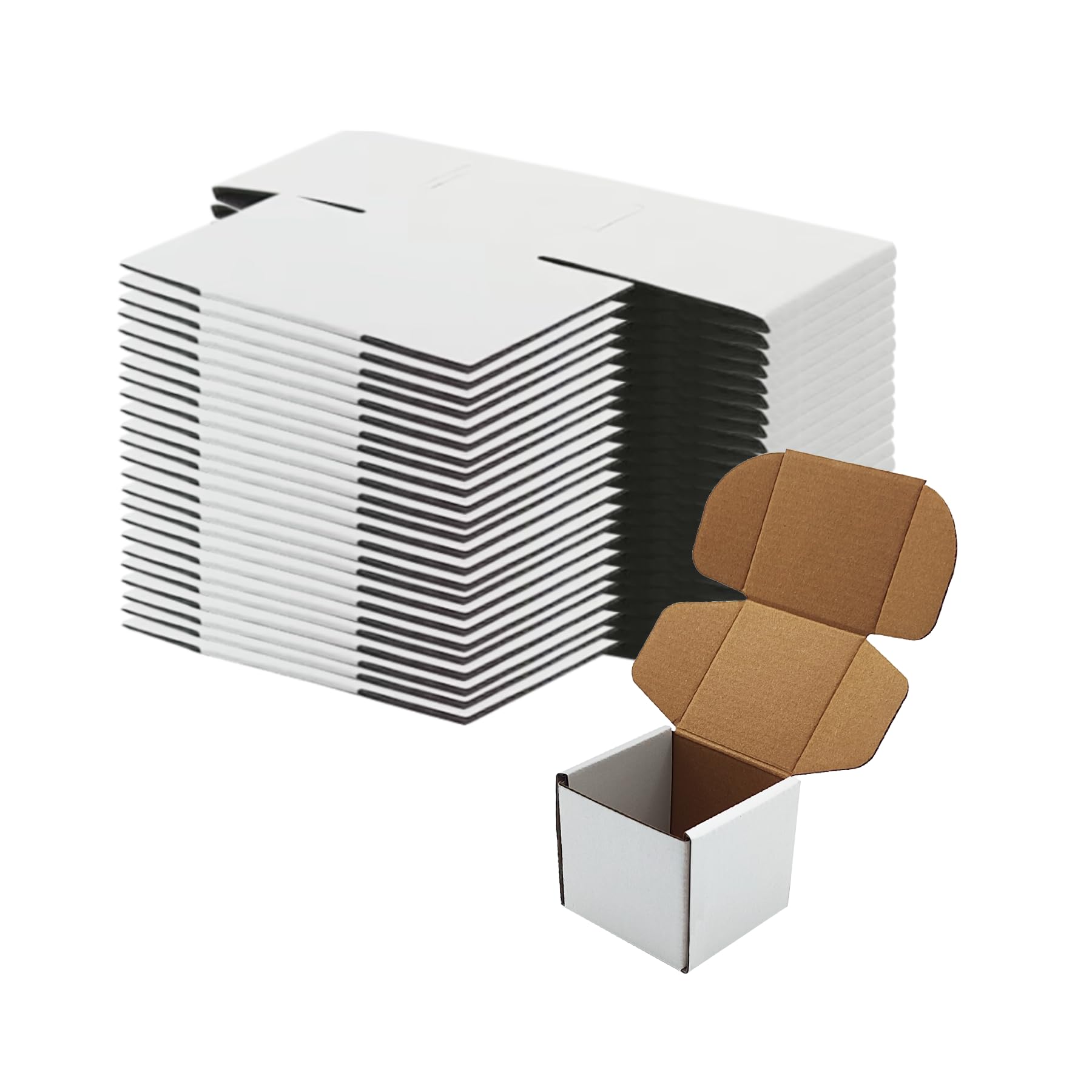 3x3x3 inch Shipping Boxes, White Corrugated Cardboard Box Literature Mailing Shipping Packaging Recyclable Storage Boxes and Craft Gifts Giving Products Business White Box Set of 25 (3''x3''x3'')