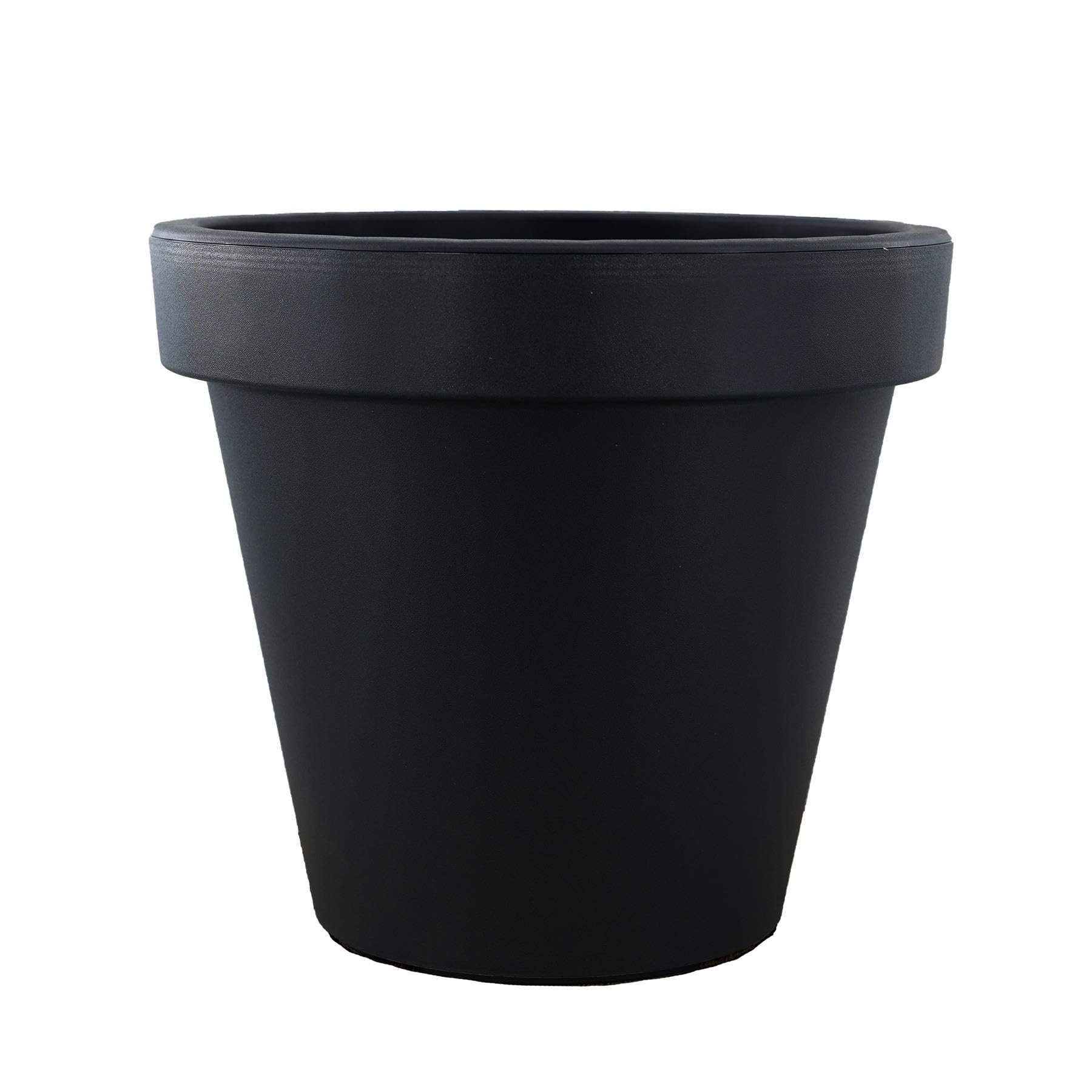 Geezy Anthracite Round Flower Pot – Versatile Indoor Outdoor Plant Pot, Durable 20X18 Cm Planter For Garden, Lightweight Plastic, Stylish Color, For Plant Lovers