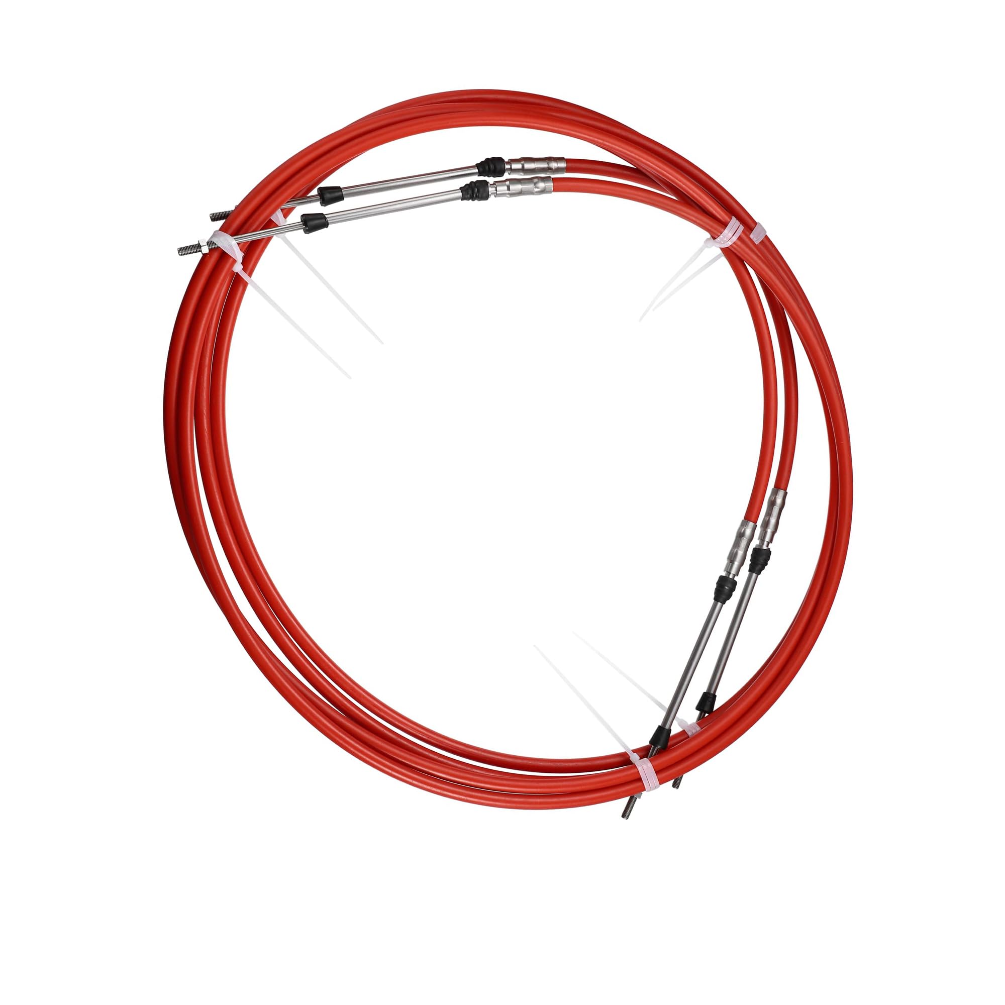 2pcs 10ft 3 Meter 118 Inch Marine Throttle Cable Type 3300 / 33C Throttle Shift Remote Control Box Cable for Yamaha Outboard Engine Boat Motor Steering System Red