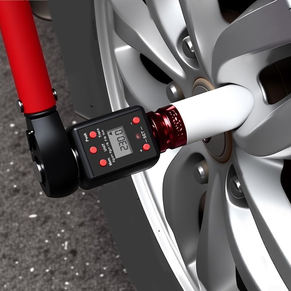 Adattatore dinamometrico digitale per utensili a cricchetto, campo di misurazione 0,3 – 600 Nm, compatibilità più dimensioni, avvertenze acustiche, display LED, modalità di punta e traccia (19 mm)