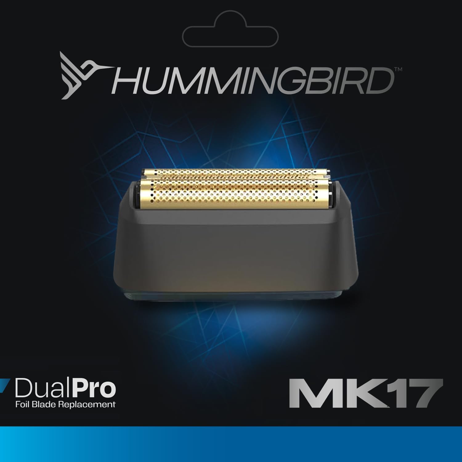HUMMINGBIRD MK17 DualPro Foil Shaver & Beard Trimmer for Men – Gold Titanium Blades, Digital Display, Wet/Dry, USB-C & Wireless Charging Dock with One Additional Foil Replacement Blade