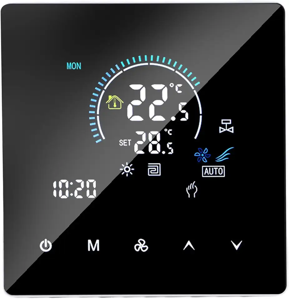 Hyuduo Termostato Inteligente, Controle de Toque Programável Com Bloqueio para Crianças, Configuração de Temperatura 41-140F, para Ar Condicionado Central, Casa e Escritório