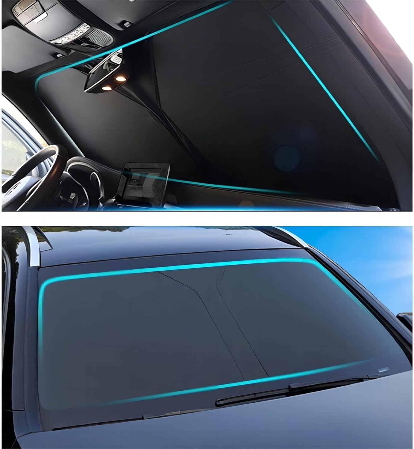 Car Front Window Sunshades for Mercedes-Benz G-Class G-Class W436, Foldable Cover Visor Sunshades Blocks UV Rays Visor Accessories,Black
