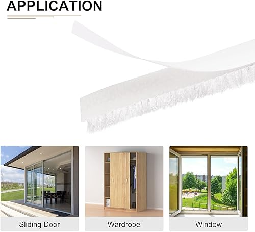 Miniatura 4 de Burlete de cepillo de sellado de 33 pies x 0.28 x 0.24 pulgadas (largo x ancho x alto) - Paquete de 2 - Bueno para marco de ventana de puerta del