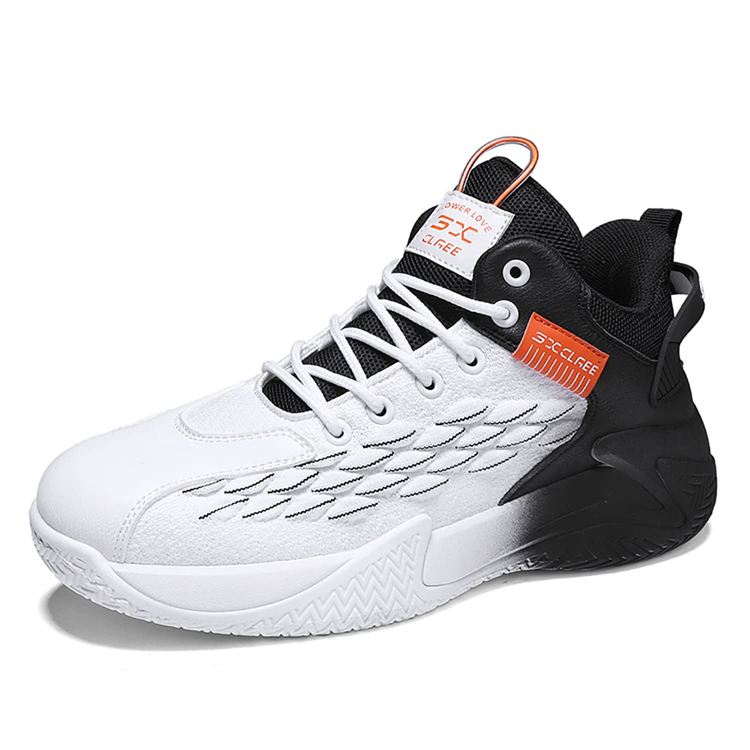 High Top Mens Basketball Shoes, Lightweight Fly-Weaving Running Jogging Sneakers Sports Tennis Basketball Shoes Non Slip Outdoor Sneakers Cushioning Workout Shoes for Fitness