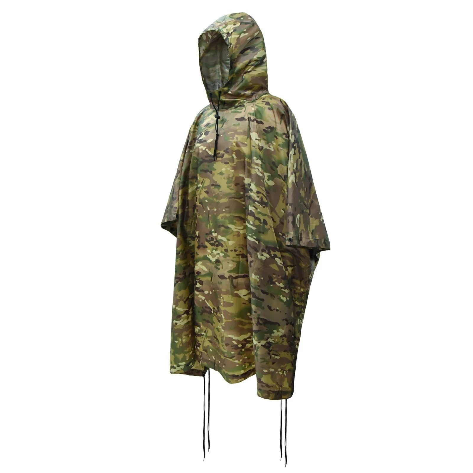Impermeabile da donna Poncho mimetico traspirante con cappuccio Abbigliamento antipioggia tattico for caccia all'aperto campeggio(Color 2)