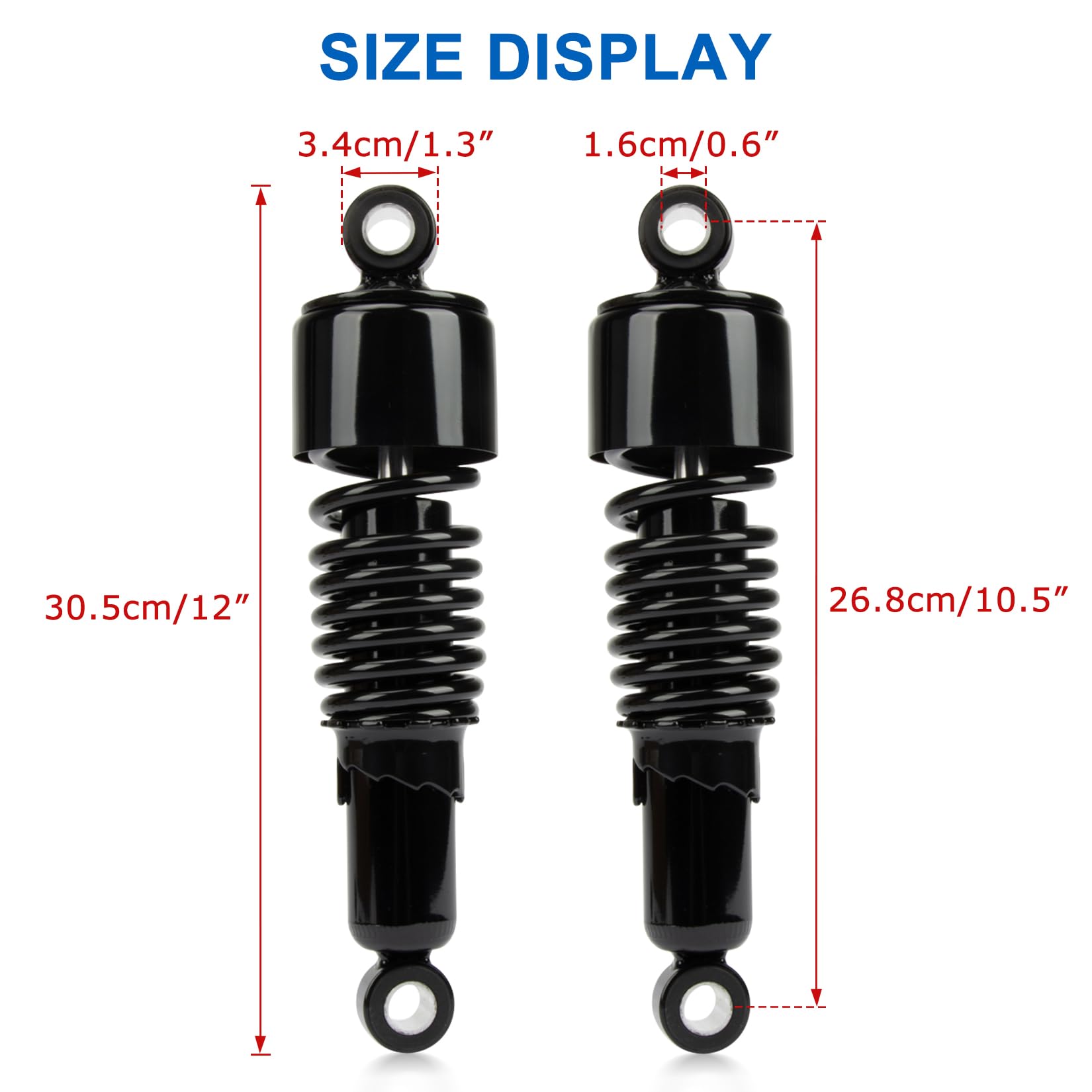 PSLER Kit sospensione posteriore Ammortizzatore posteriore Kit di abbassamento ammortizzatori posteriori Precarico regolabile 10,5 '' per Sportster XL 883 1200 1988-2023 Touring Street Road Electra
