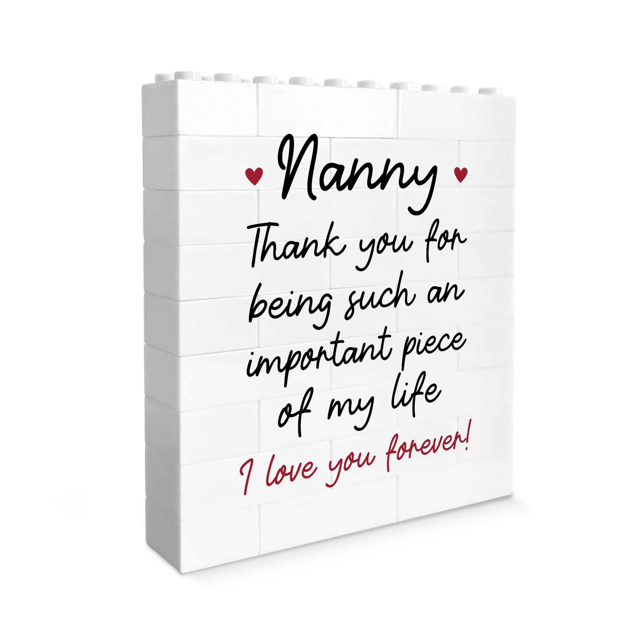 Red Ocean Nanny from Grandchildren for Nanny Building Block Birthday For Christmas Thank You Her Grandparent Keepsake