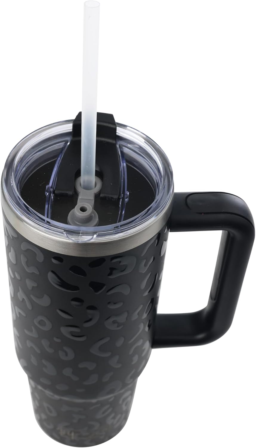 Sip + Sea Cayman 30oz Stainless Steel Tumbler with Handle, Lid & Straw – Double Wall Vacuum Insulated Travel Mug - Image 4