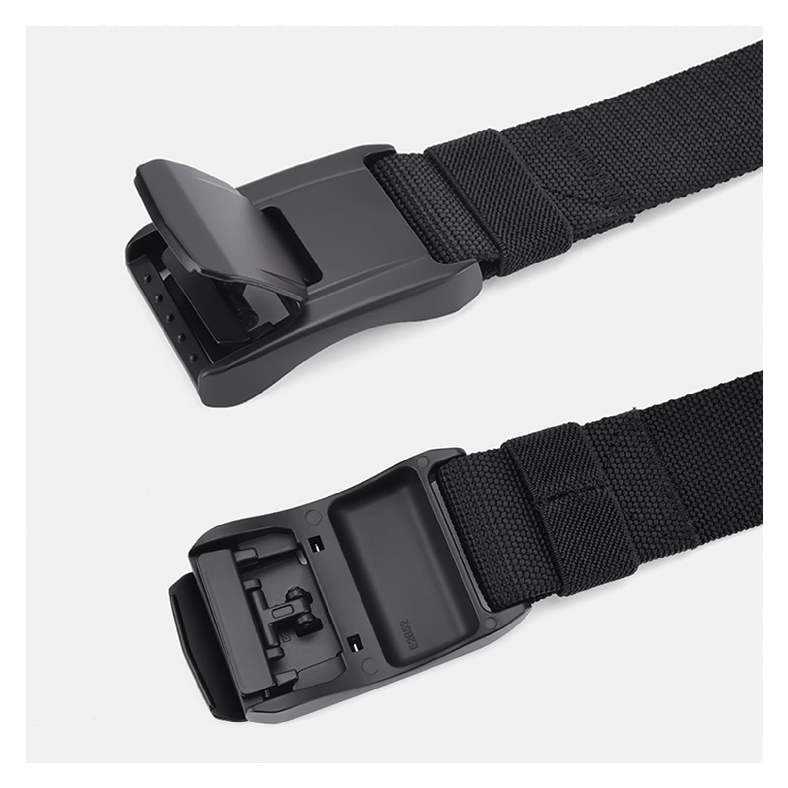 JOJOJ Cinturón táctico elástico Militar for Hombre, Hebilla de aleación, Cinturones de Lona elásticos de Nailon de Calidad for Hombres(42in/105CM,Black-White)