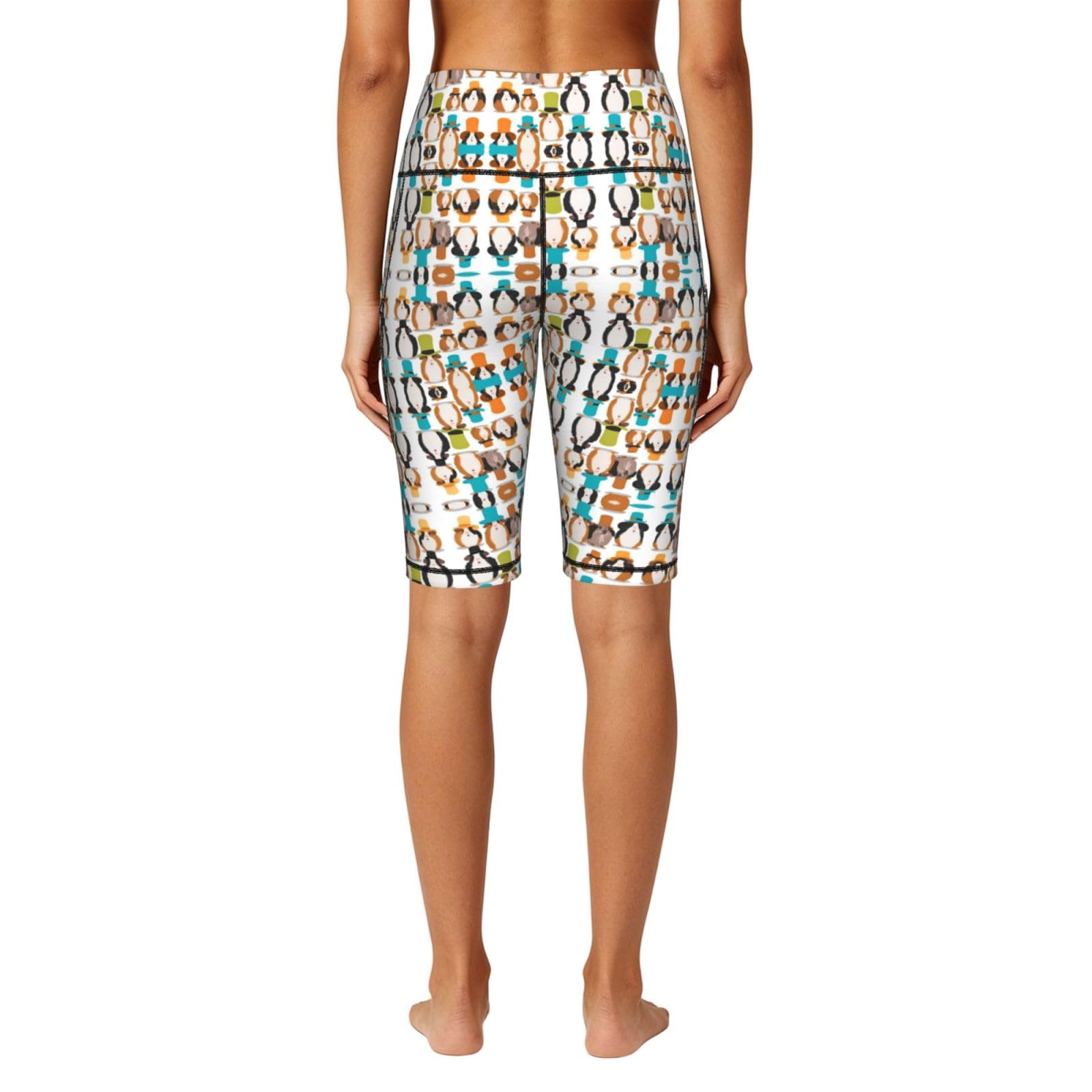 Leggings elásticos con bolsillos y control de abdomen con ilustración de
