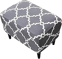 Vista 34 de CRFATOP Funda impresa para silla otomana grande, fundas elásticas para silla otomana rectangular, funda para taburete de almacenamiento, funda