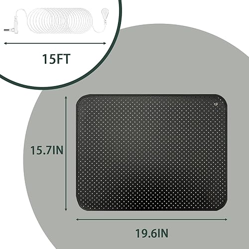 Miniatura 2 de Alfombrilla de conexión a tierra transpirable con agujeros de aire de 15.7 x 19.6 pulgadas, alfombrilla de tierra para cama, ligera, fácil de