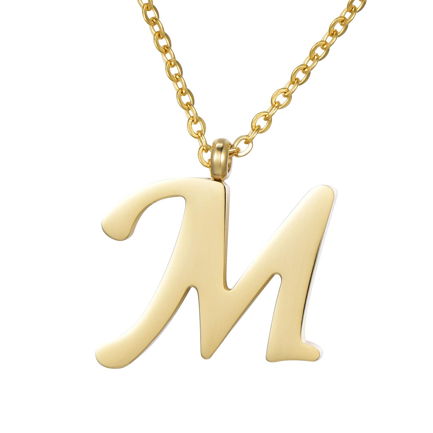 Morella Collar de oro y acero Inoxidable con colgante letras