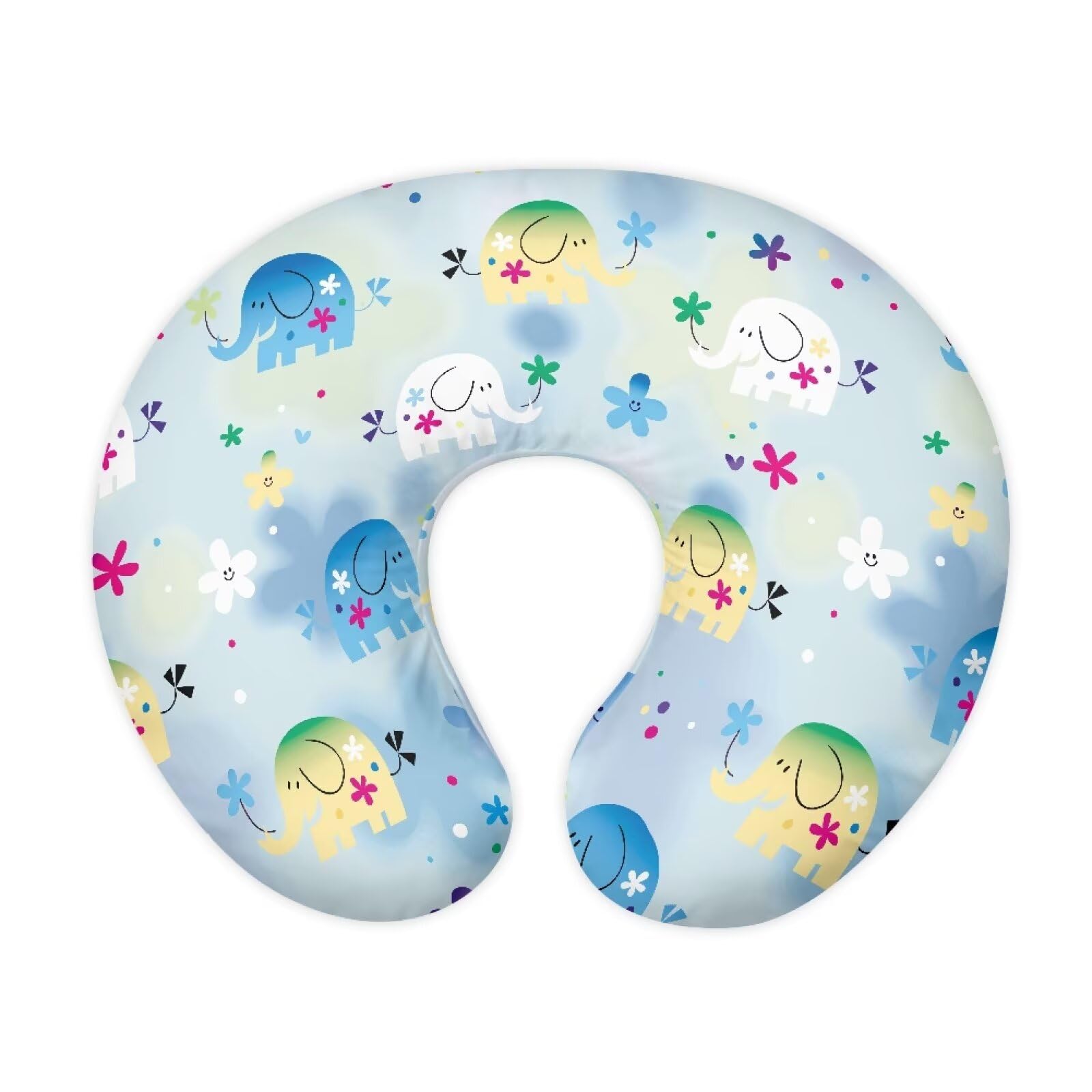 PJHEQOXE Cute Cartoon Elephant Nursing Pillow Cover Nursing Pillows for Breastfeeding Fits The Original Support for Breastfeeding Nipple Shields for Breastfeeding Newborn
