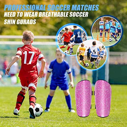 Shin Guards Soccer Youth Kids Boys Girls Toddler Shin Pads Child Eva Cushion Protection Reduce Shocks Injurie Calf Protective Gear Suitable For 4 5 6 7 8 9 10 11 12 Years Old (M, Pink) #TOP2