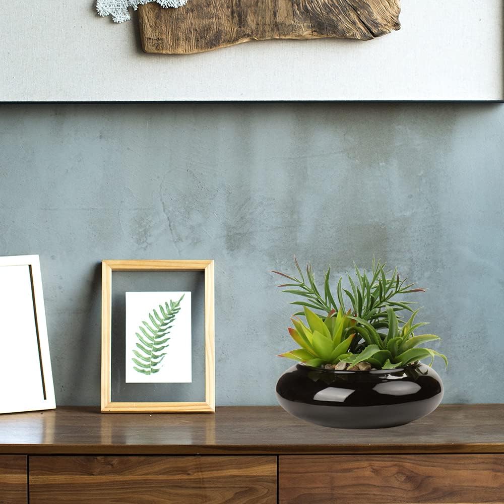 Hollyone Large Artificial Succulents Plants Faux Succulents in Pots Fake Succulent Potted Plants with Black Ceramic Pot for Home Decor Office Desk Bathroom Living Room Indoor & Outdoor Decorations - Image 7