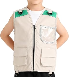ボーイズ フィッシング ベスト,ノースリーブ | アウトドア ベスト - 釣り キャンプ アウトドア ハイキング 探検 ごっこ遊び