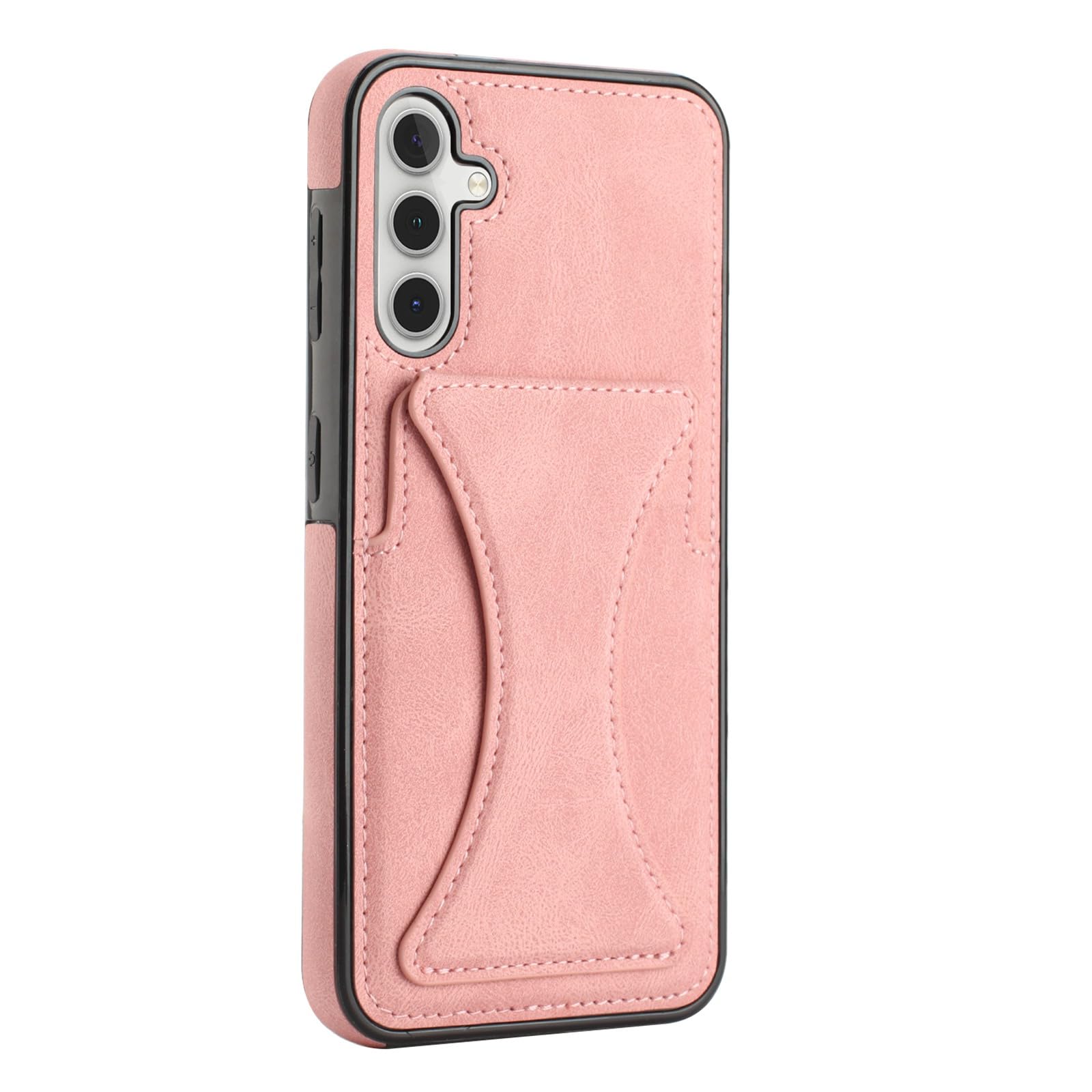 Samsung Galaxy A35 Case Cover, Slim Protective Shockproof Leather Shell Cases Covers for Galaxy A35, Support Car Mount Magnetic and Kickstand (Pink)
