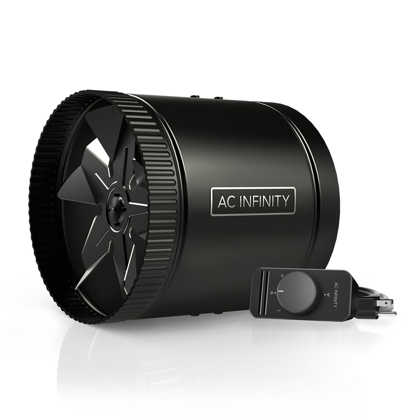 AC Infinity RAXIAL S8, Inline Booster Duct Fan 200mm with Speed Controller - Low Noise Inline HVAC Blower Can Fan for Basements, Bathrooms, Kitchens, Workshops, 8-Inch