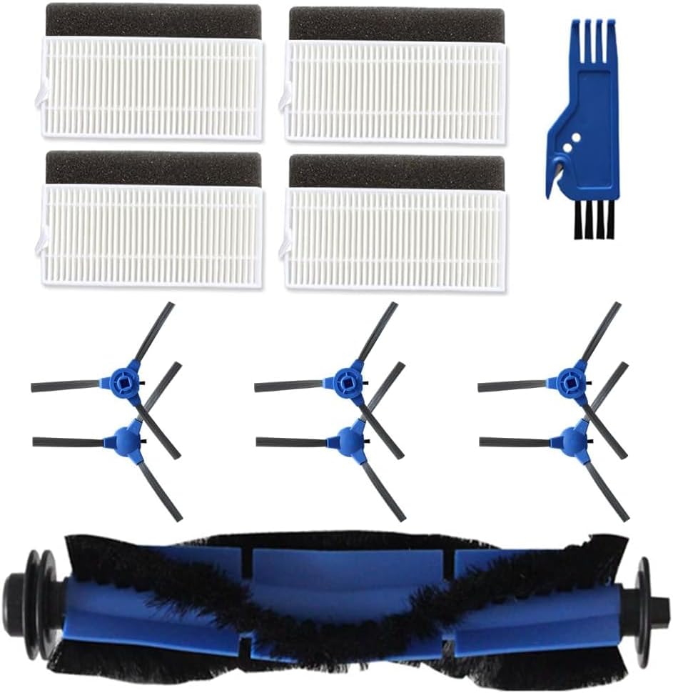 YUETTYY 6/12 PCS Replacement Side Brush Roller Brush Filter Kit For Kyvol Cybovac E20 E30 E31 EC30MQ Robot Vacuums, Main Roller Brush, HEPA Filters, Side Brushes, Cleaning Brush. (12PCS)