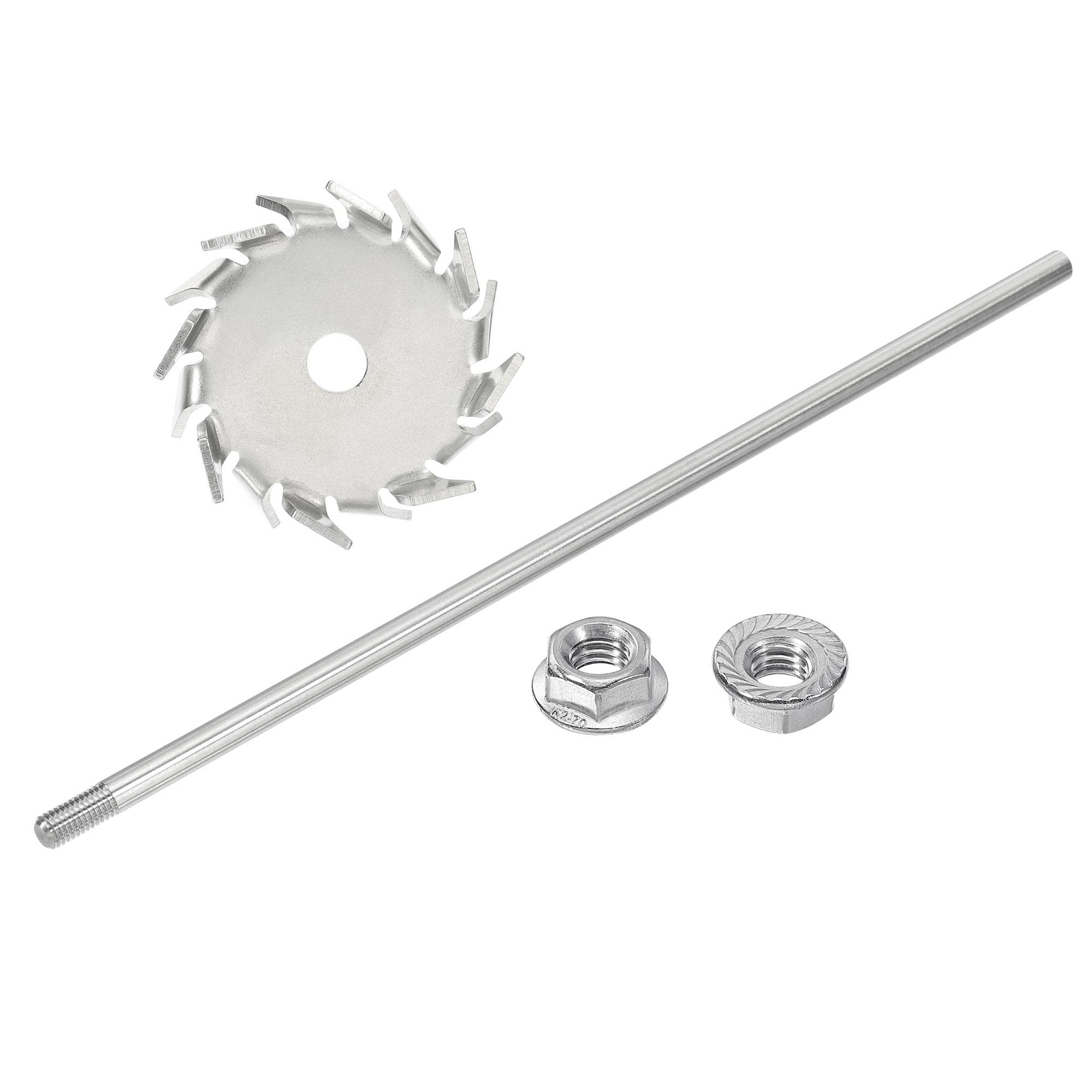 sourcing map 304 Inoxidable Acero Agitador Varilla 11.81" Longitud Dispersión Máquina Agitar Palos con 1.97" ID Dispersión Disco para Laboratorio, Industrial